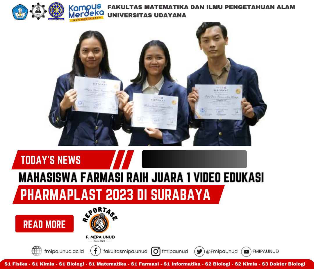 Mahasiswa Farmasi Raih Juara I Video Edukasi Pharmaplast 2023 di Surabaya